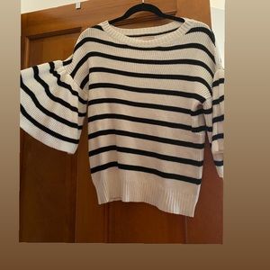 Black and White Striped Blouse